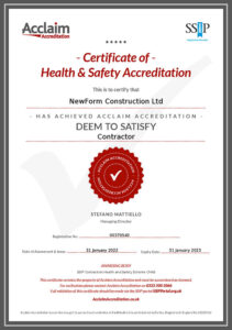 Acclaim Accreditation - Certificate of Health & Safety
